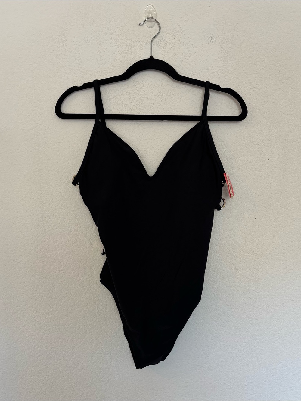 Uncommon Sense Side Ring One Piece Swimsuit Black NWT
